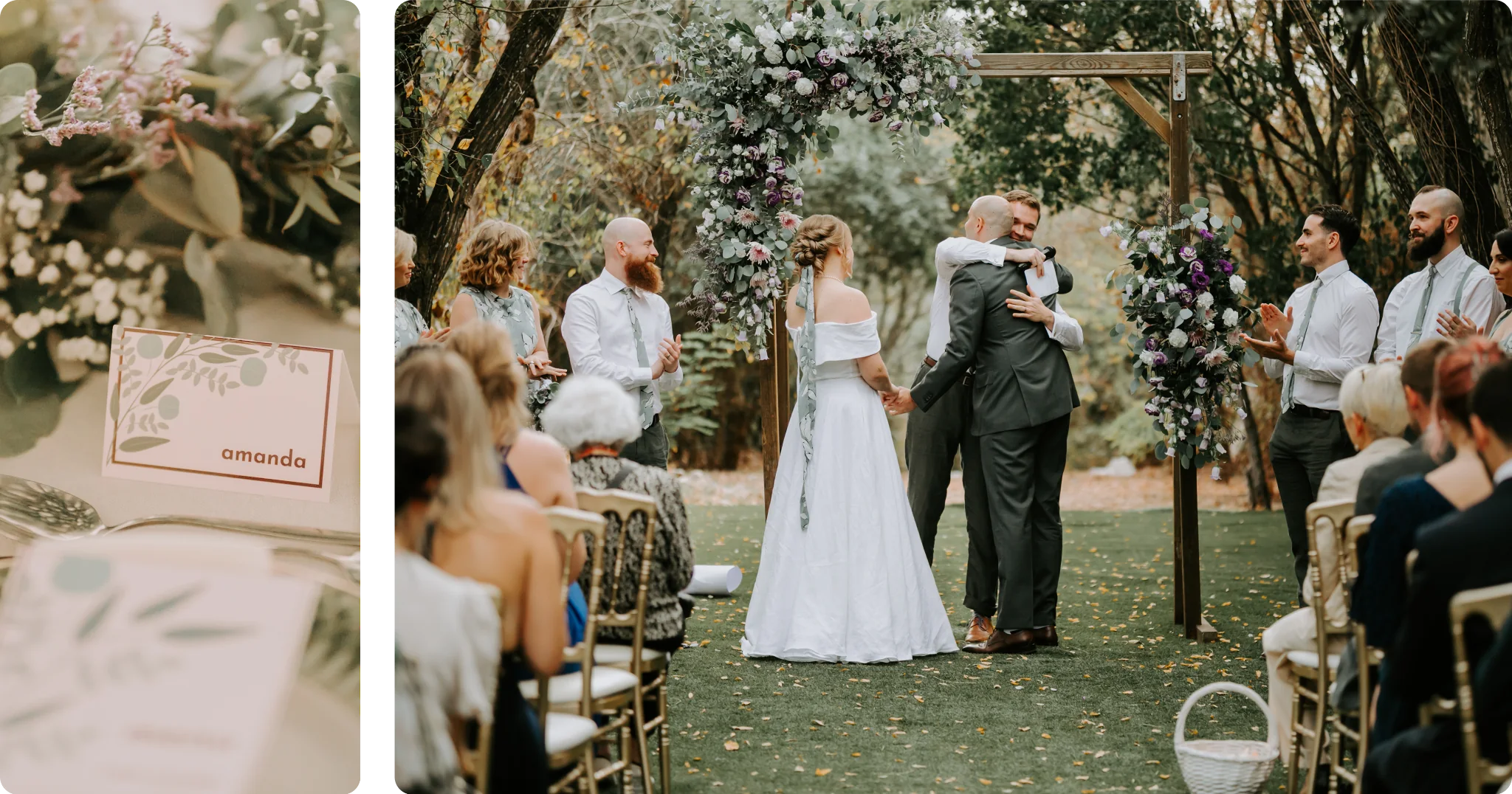 Wedding day — printed materials and garments in use at the venue