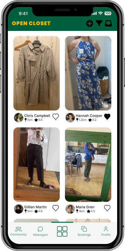 Open Closet browse feed