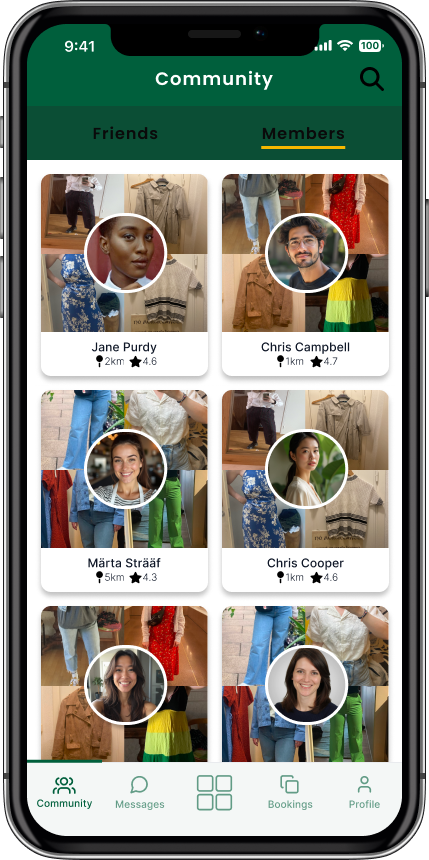 Open Closet community — all members view