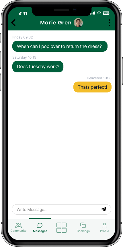 Open Closet messaging — open conversation between borrower and lender