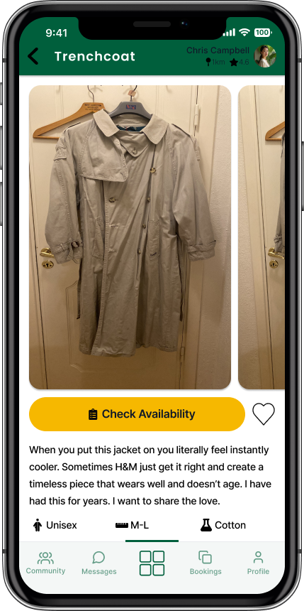 Open Closet product detail — expanded